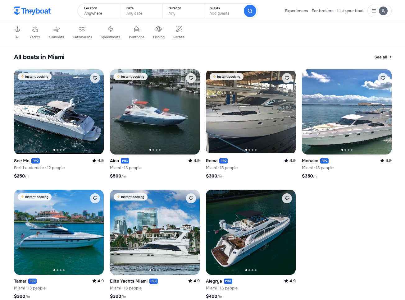 Treyboat — All boats in Miami